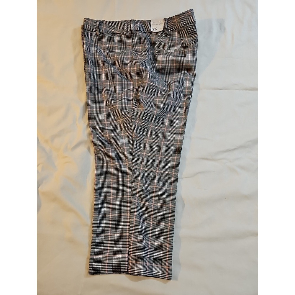 NWT Lane Bryant 4 Season Slim Capris Mid Rise Stretch size 26 Black Glen Plaid